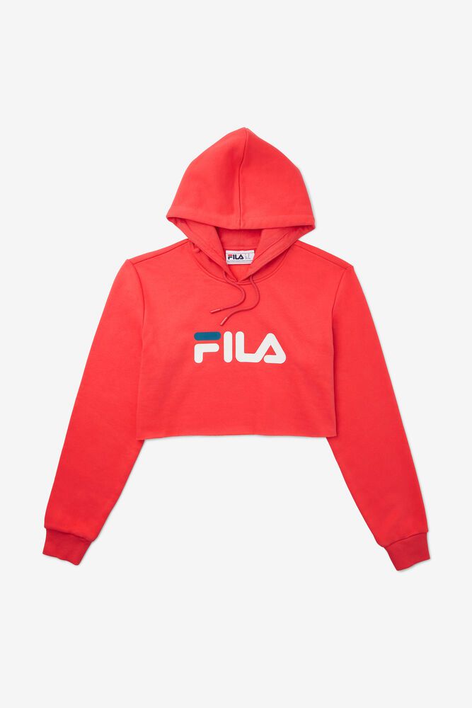 Fila Lalage Cropped Red Hoodie Womens - NZ 54079-RBAI